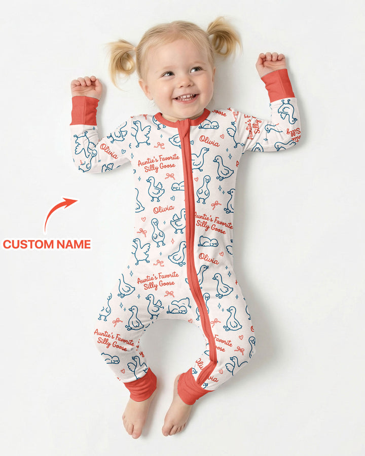 Custom Name Auntie's Favorite Silly Goose Bamboo Convertible Zippy