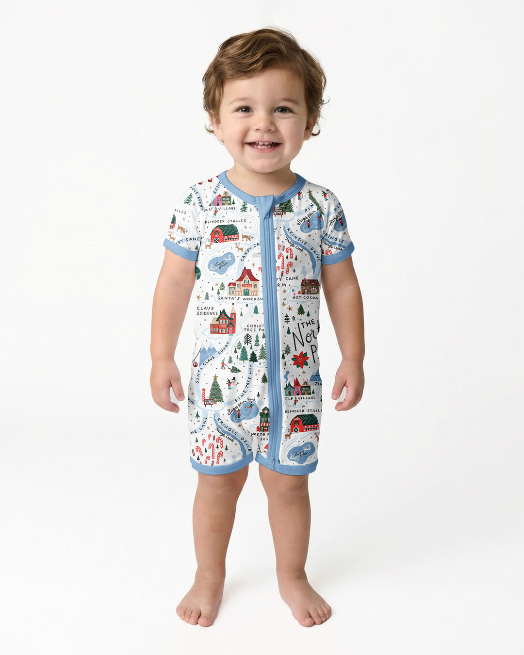 The North Pole Map Bamboo Shorty Zippy