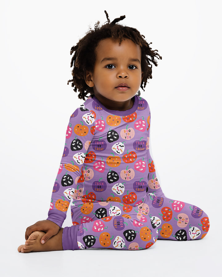 Boo Pumpkin Season Bamboo Two Piece Long Sleeve Pajama Set