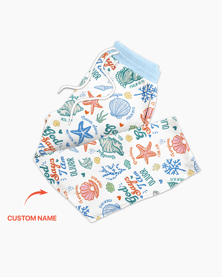 Coastal God Says I Am Custom Name Bamboo Men's Pajama Set