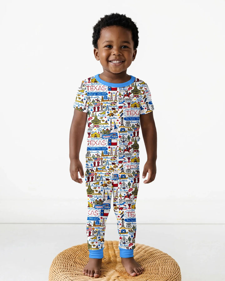 Lone Star State Bamboo Two Piece Short Sleeve Pajama Set