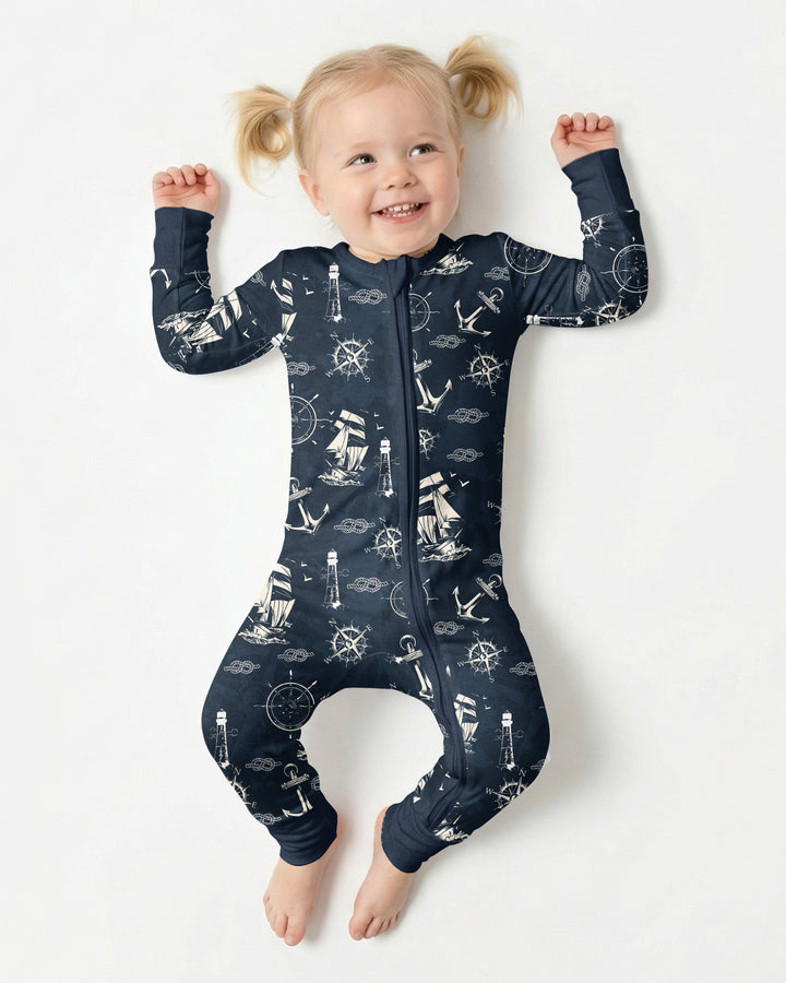 Vintage Nautical Voyage Bamboo Convertible Zippy