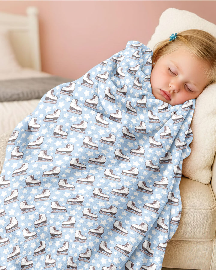 Ice Skating Bamboo Blanket
