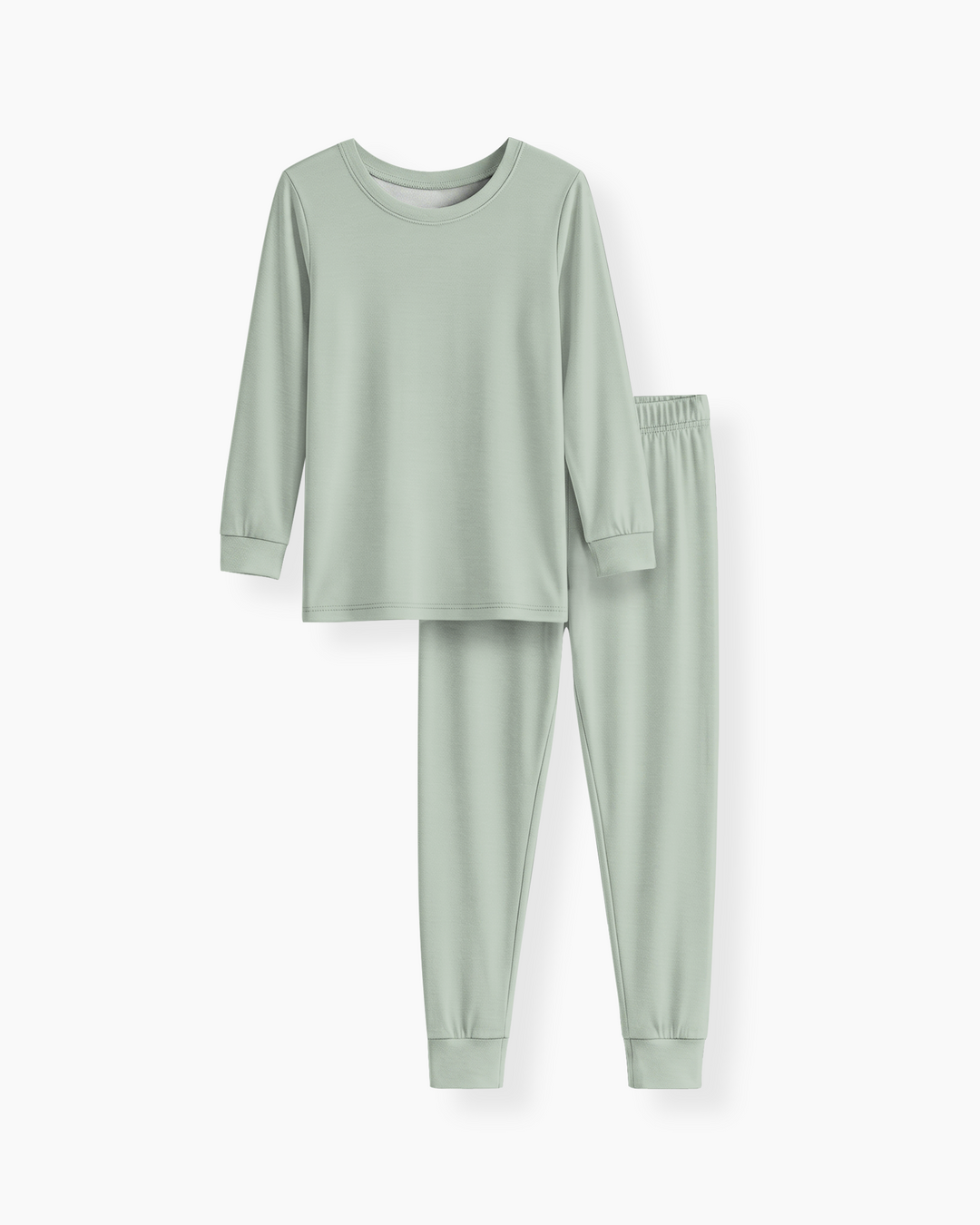 Solid Color Bamboo Two Piece Long Sleeve Pajama Set