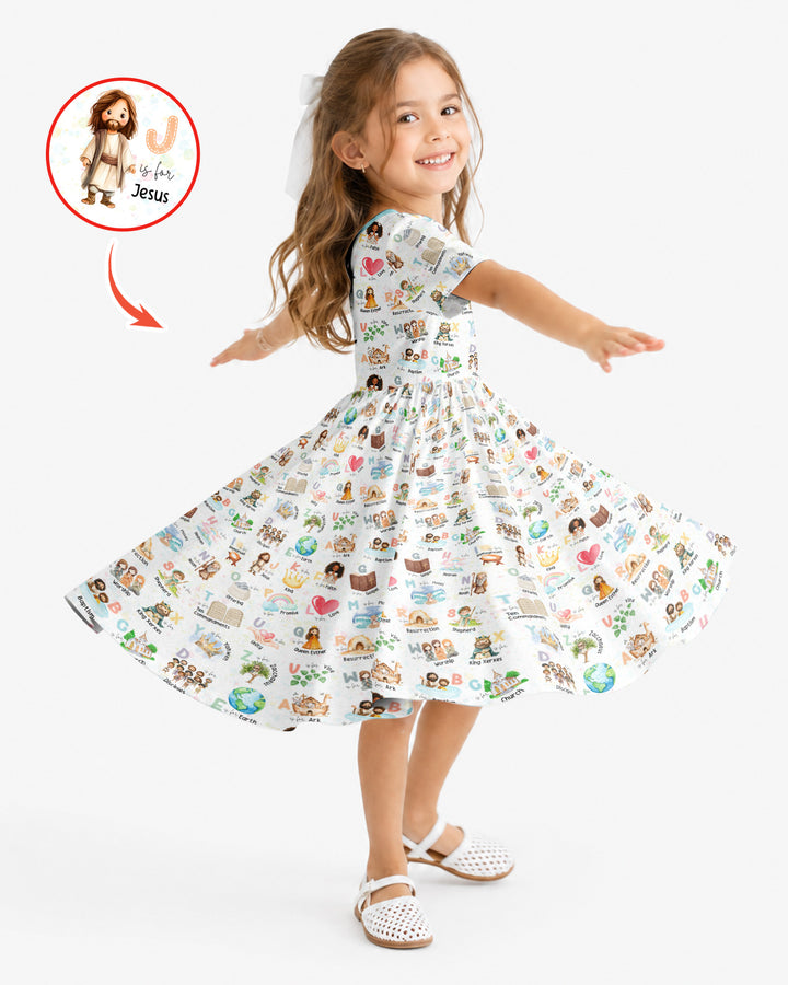 Bible ABC Alphabet Bamboo Twirl Dress