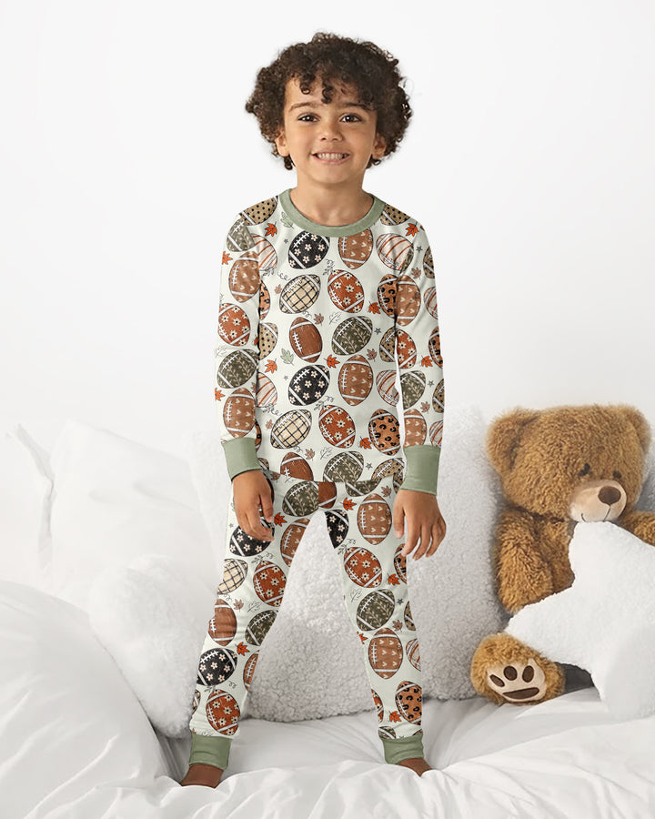 Boho Football Bamboo Two Piece Long Sleeve Pajama Set