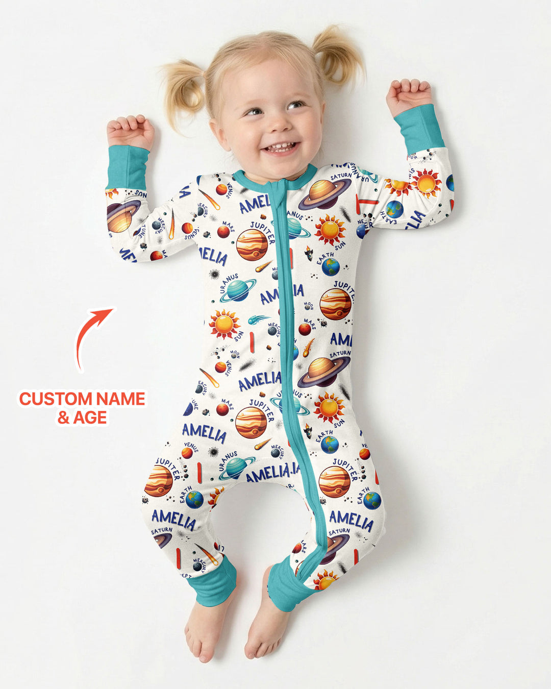 Personalized Birthday Solar System Bamboo Convertible Zippy