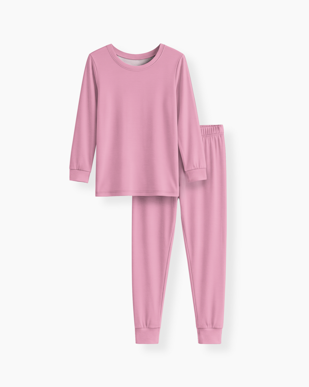 Solid Color Bamboo Two Piece Long Sleeve Pajama Set