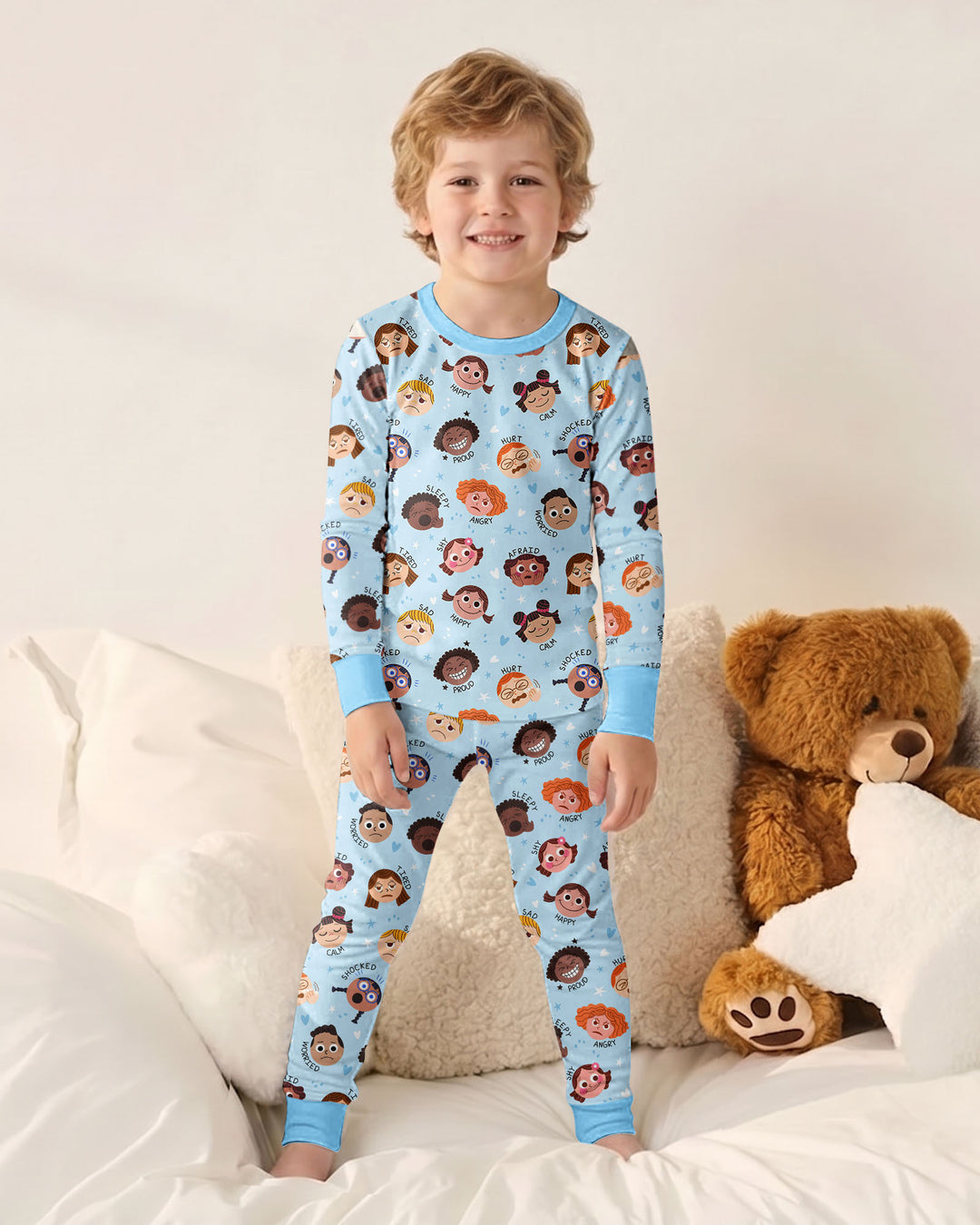 Feelings Vocabulary Bamboo Two Piece Long Sleeve Pajama Set