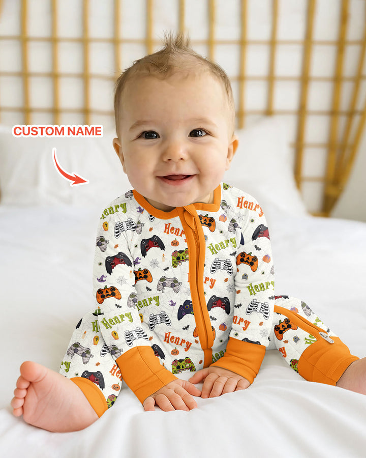 Custom Name Halloween Gaming Controllers Bamboo Convertible Zippy