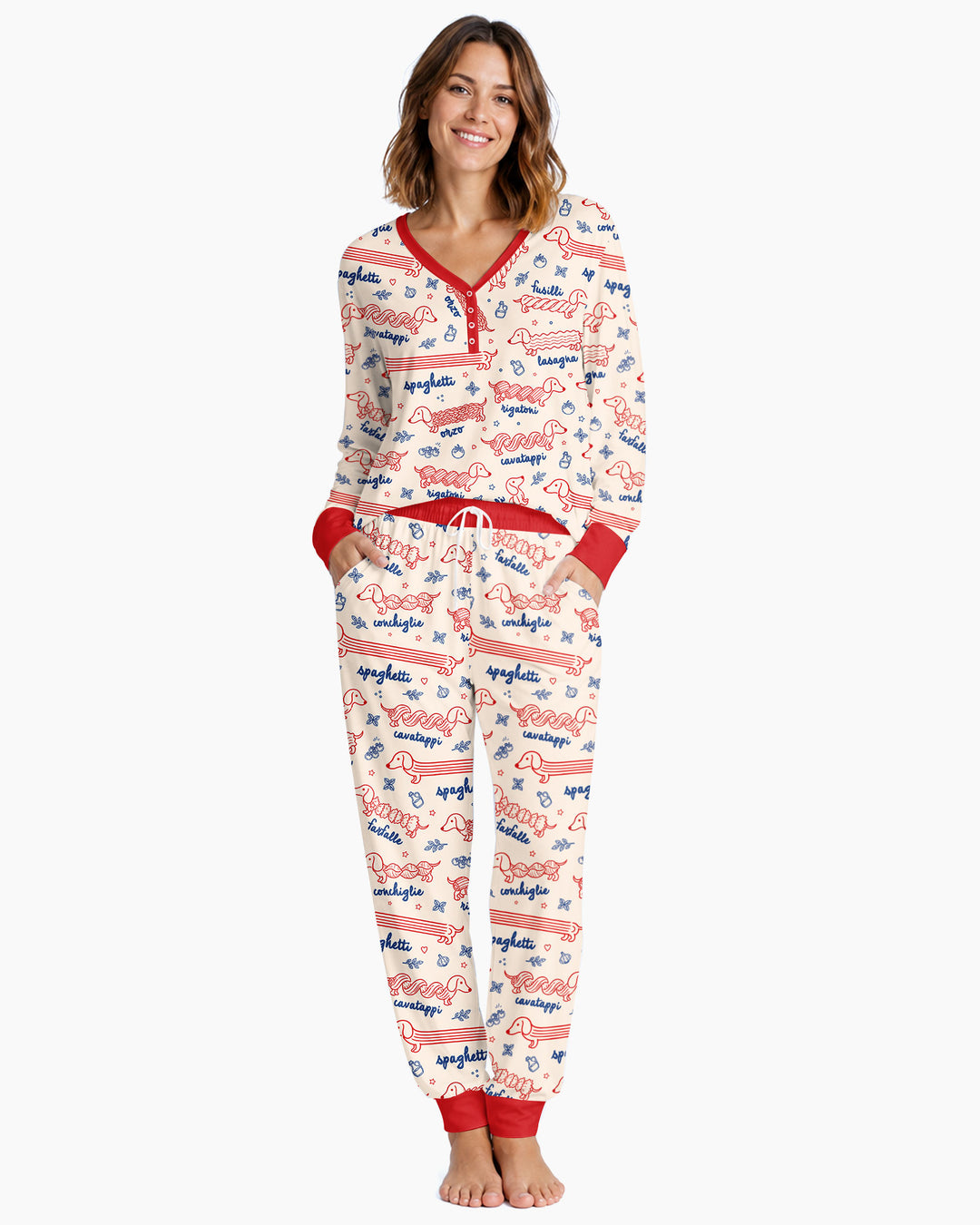 Dachshund Spagetti Bamboo Women Pajama Set