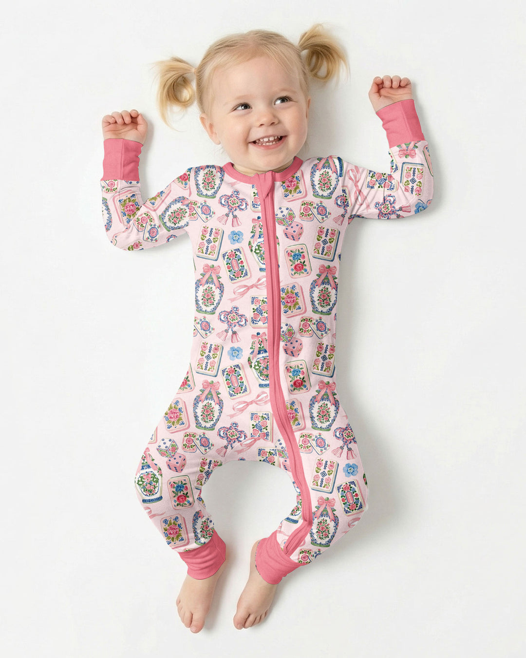 Chinoiserie Mahjong Mommy & Me Matching Bamboo Convertible Zippy