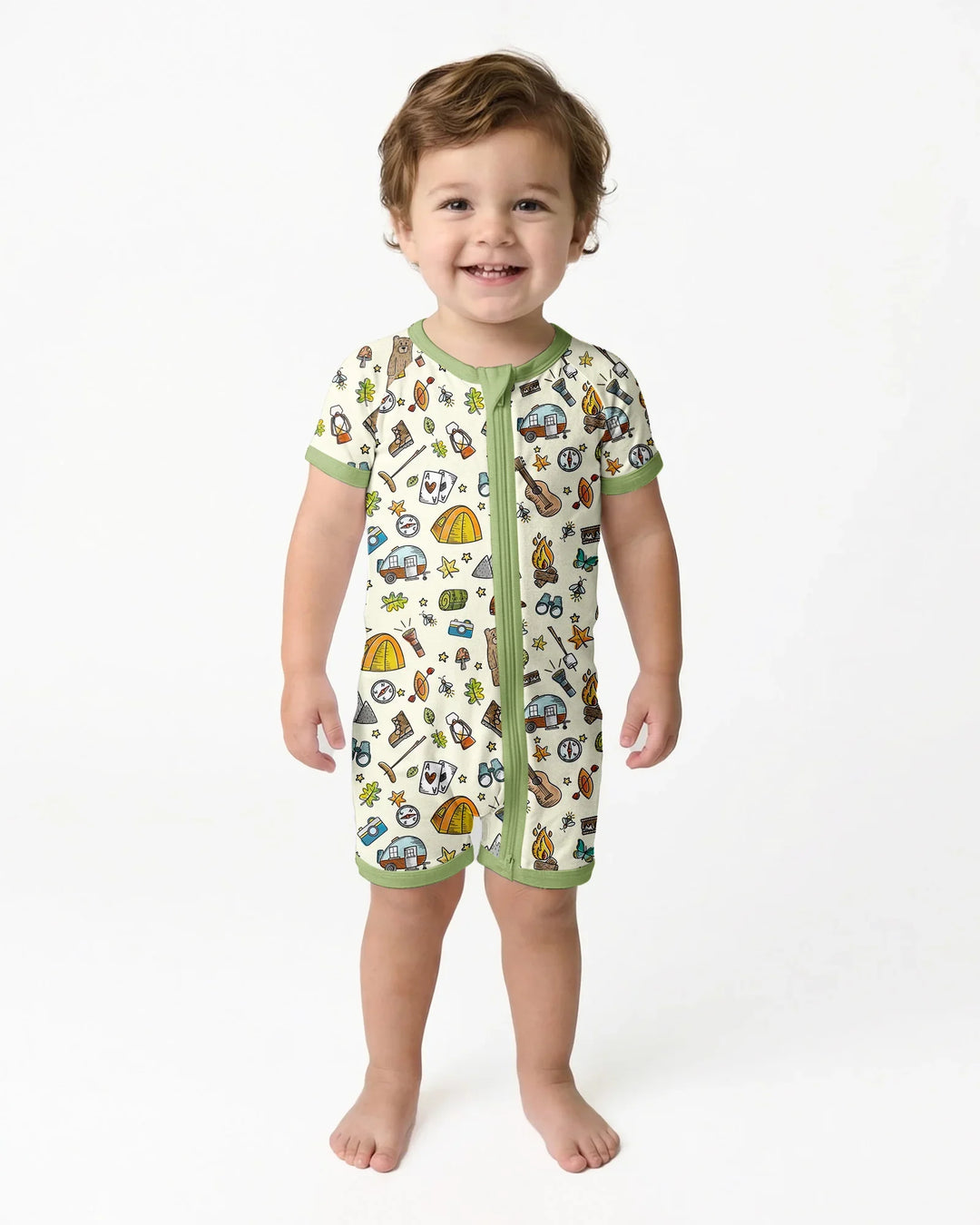 Love Camping Matching Family Bamboo Shorty Zippy