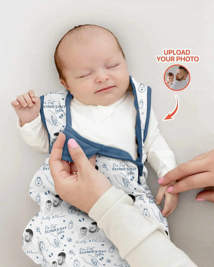 Custom Photo Our First Father's Day Together Bamboo Sleep Bag