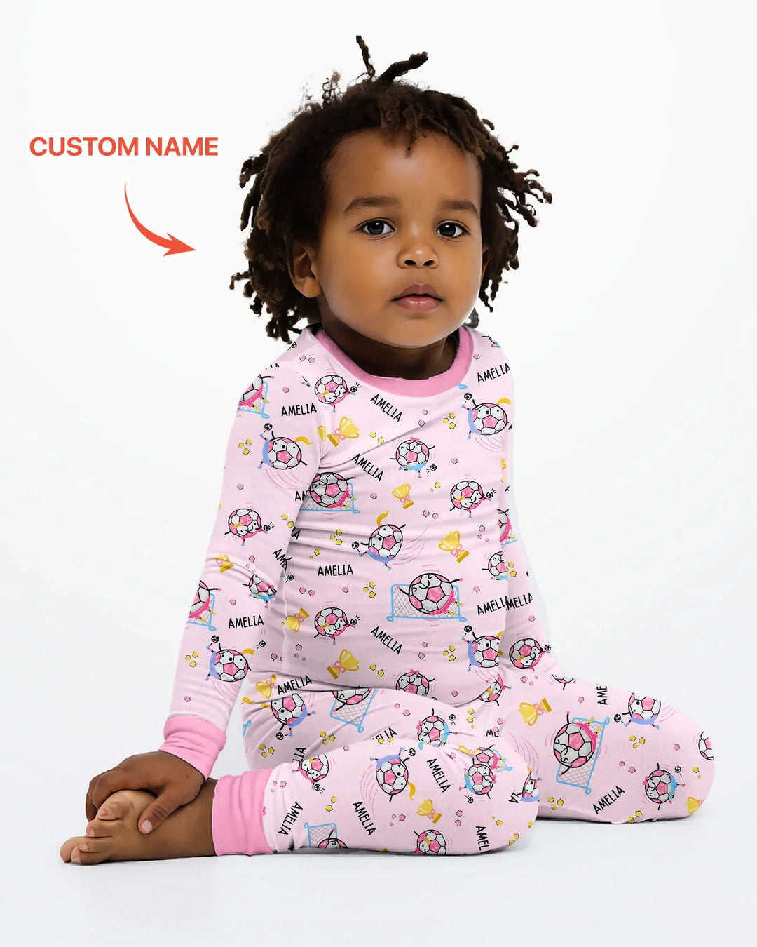 Custom Name Soccer Dad Team Matching Two Piece Long Sleeve Pajama Set