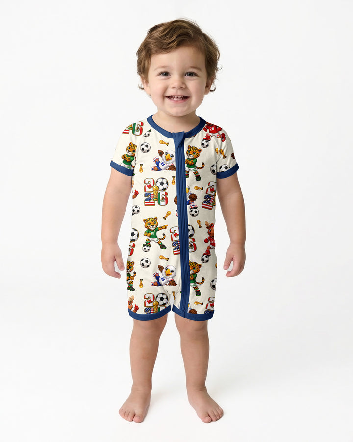 Cute Soccer Mascots USA CAN MEX Bamboo Shorty Zippy