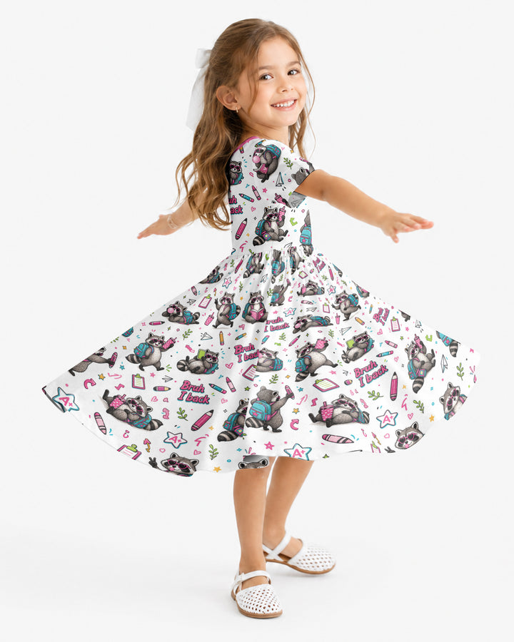 Bruh I Back Racoon Bamboo Twirl Dress