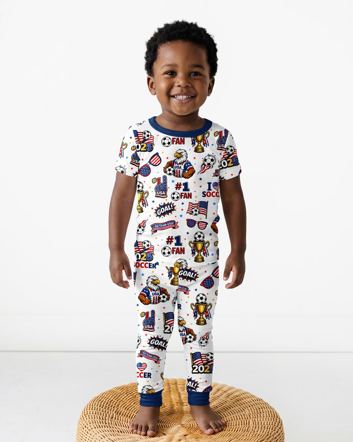 Conjunto de pijama de dos piezas de manga corta de bambú