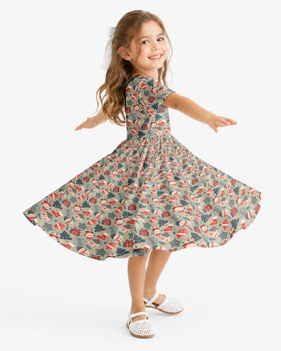Christmas Ornaments Bamboo Twirl Dress