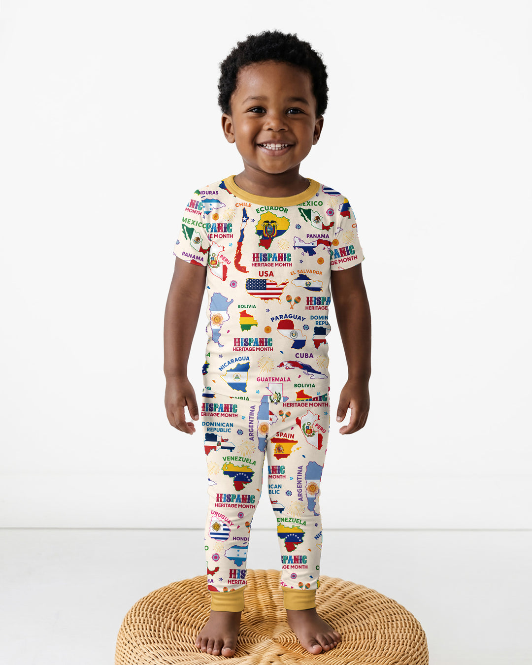 Conjunto de pijama de dos piezas de manga corta de bambú