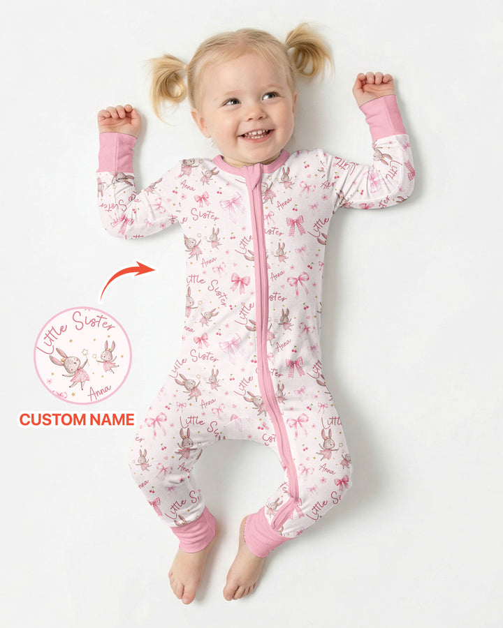 Bunny Wishes Sister Matching Bamboo Convertible Zippy