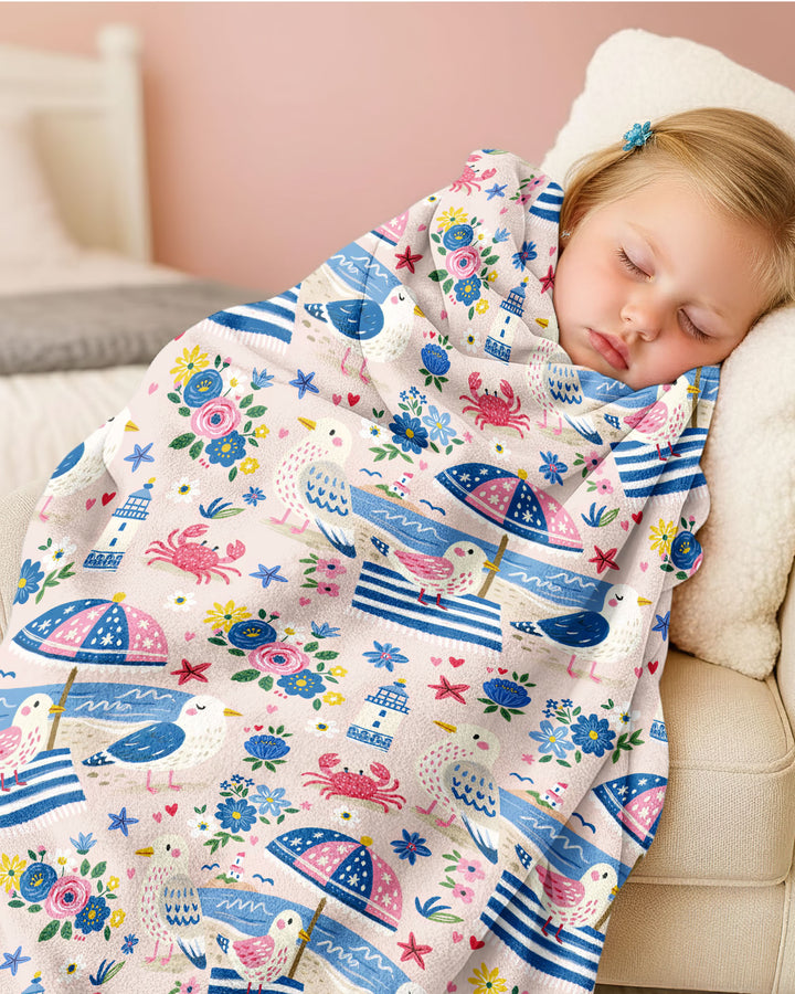 A Day At The Shore Bamboo Blanket
