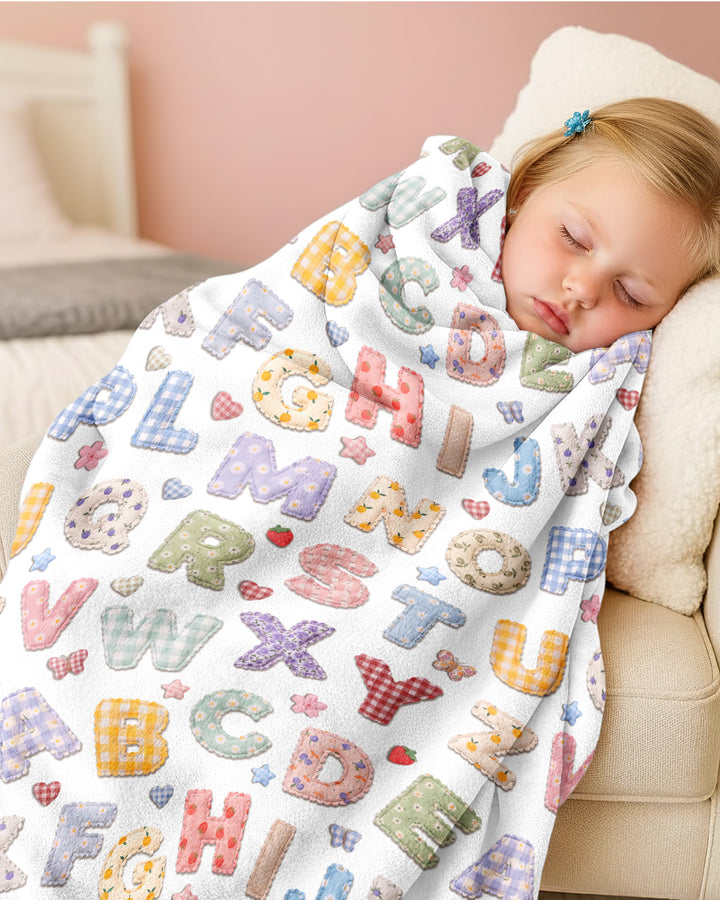 Fabric Alphabet Letters Bamboo Blanket