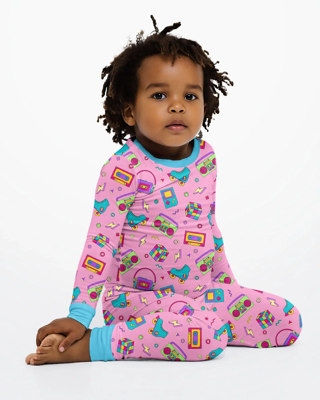 Zweiteiliges Langarm-Pyjama-Set mit Sommerfrüchten