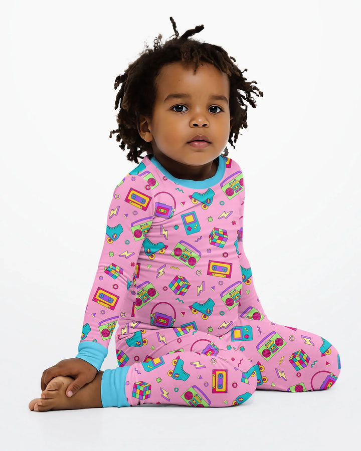 Zweiteiliges Langarm-Pyjama-Set mit Sommerfrüchten