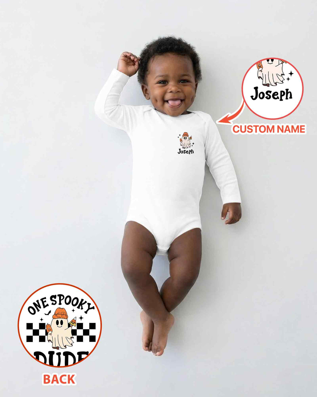 Personalized One Spooky Dude Pumpkin Bamboo Bodysuit