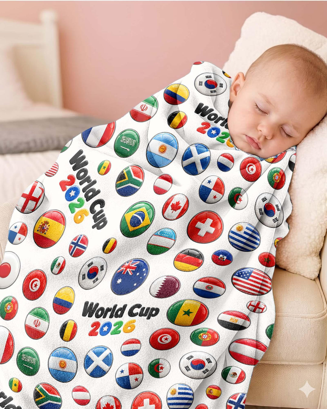 Soccer Cup All Country Balls Bamboo Blanket