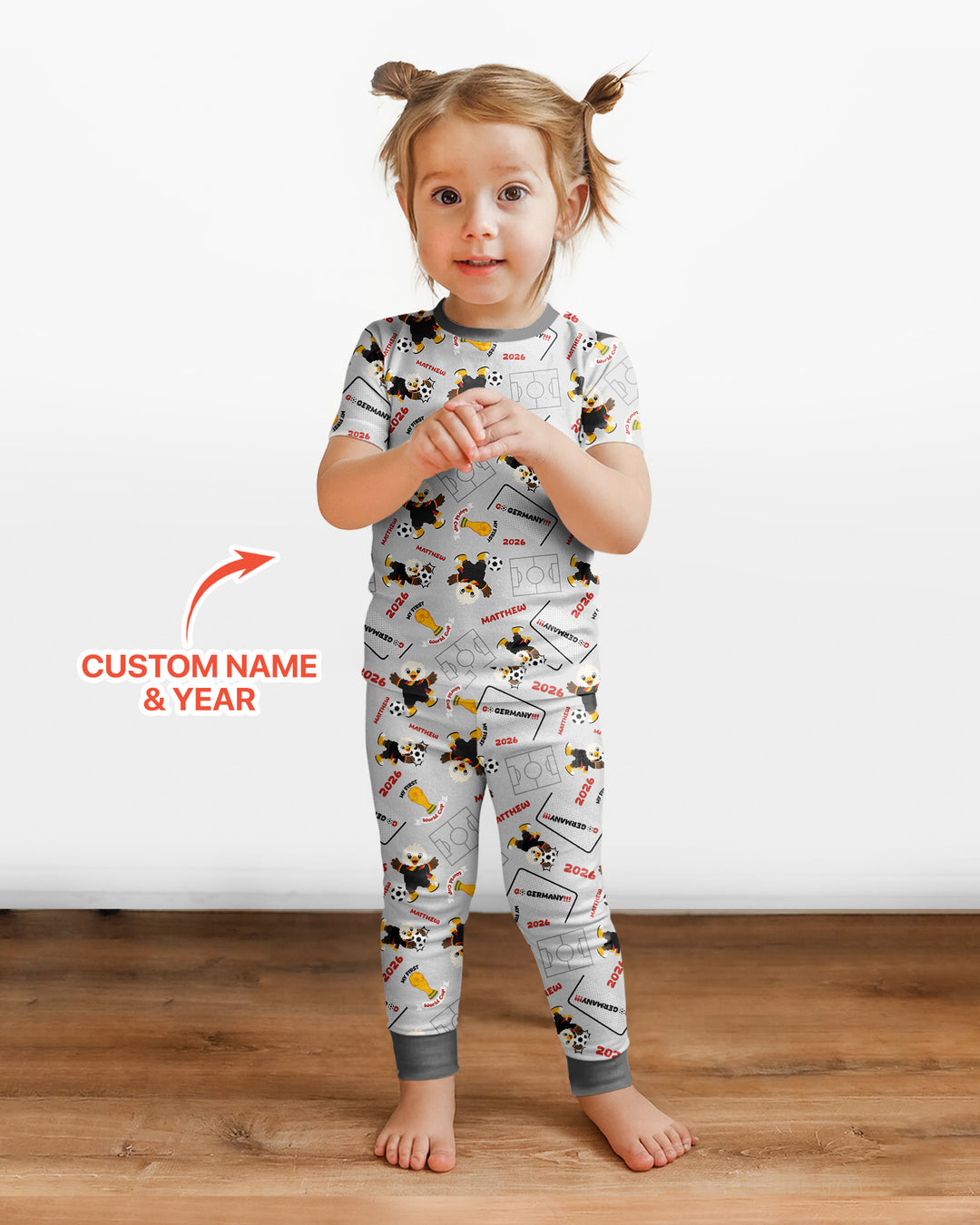 Conjunto de pijama de dos piezas de bambú de manga corta, plantilla personalizada