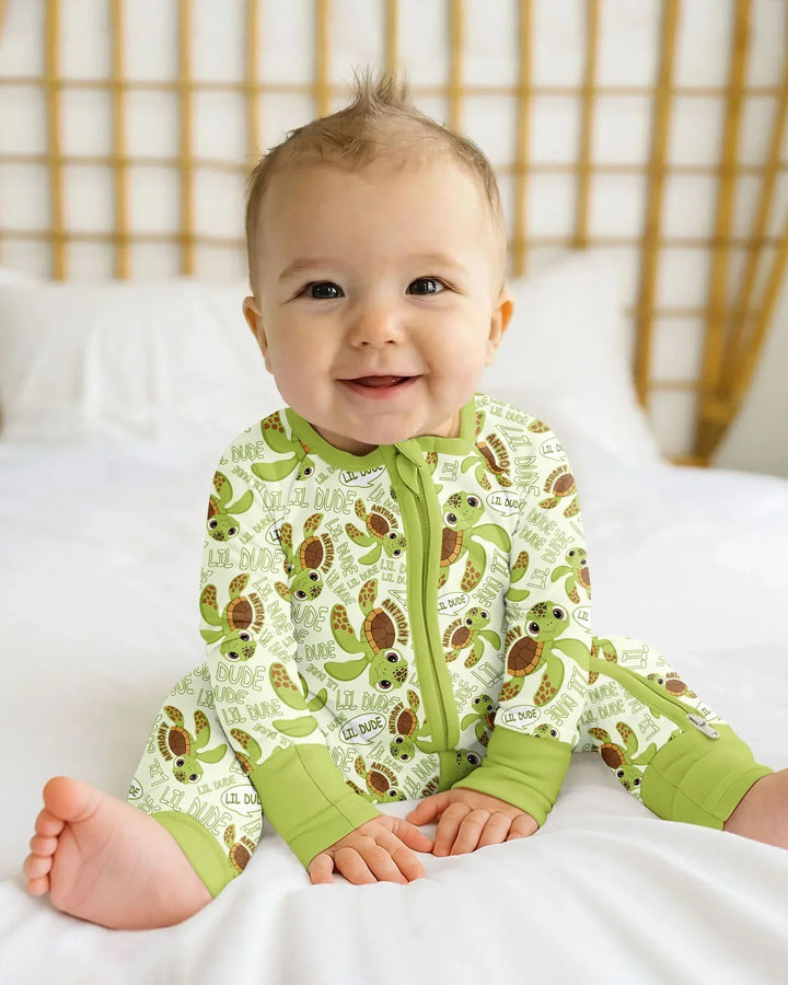 Custom Name Version Father and Son Turtle Bamboo Convertible Zippy