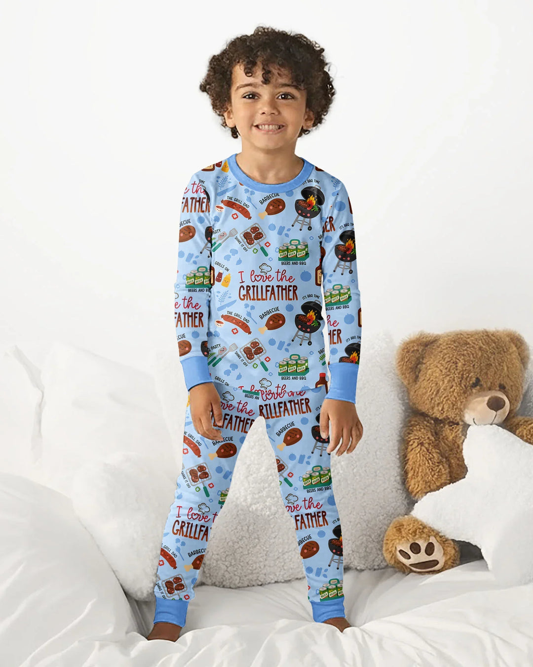 The Grill Father Family Matching Bamboo Two Piece Long Sleeve Pajama Set