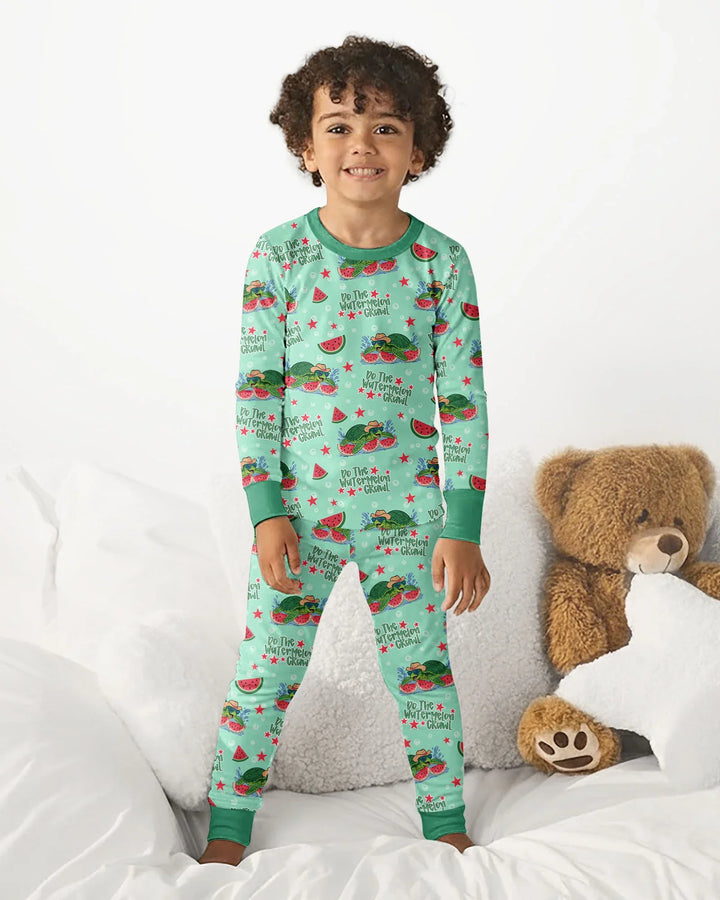 Zweiteiliges Langarm-Pyjama-Set mit Sommerfrüchten