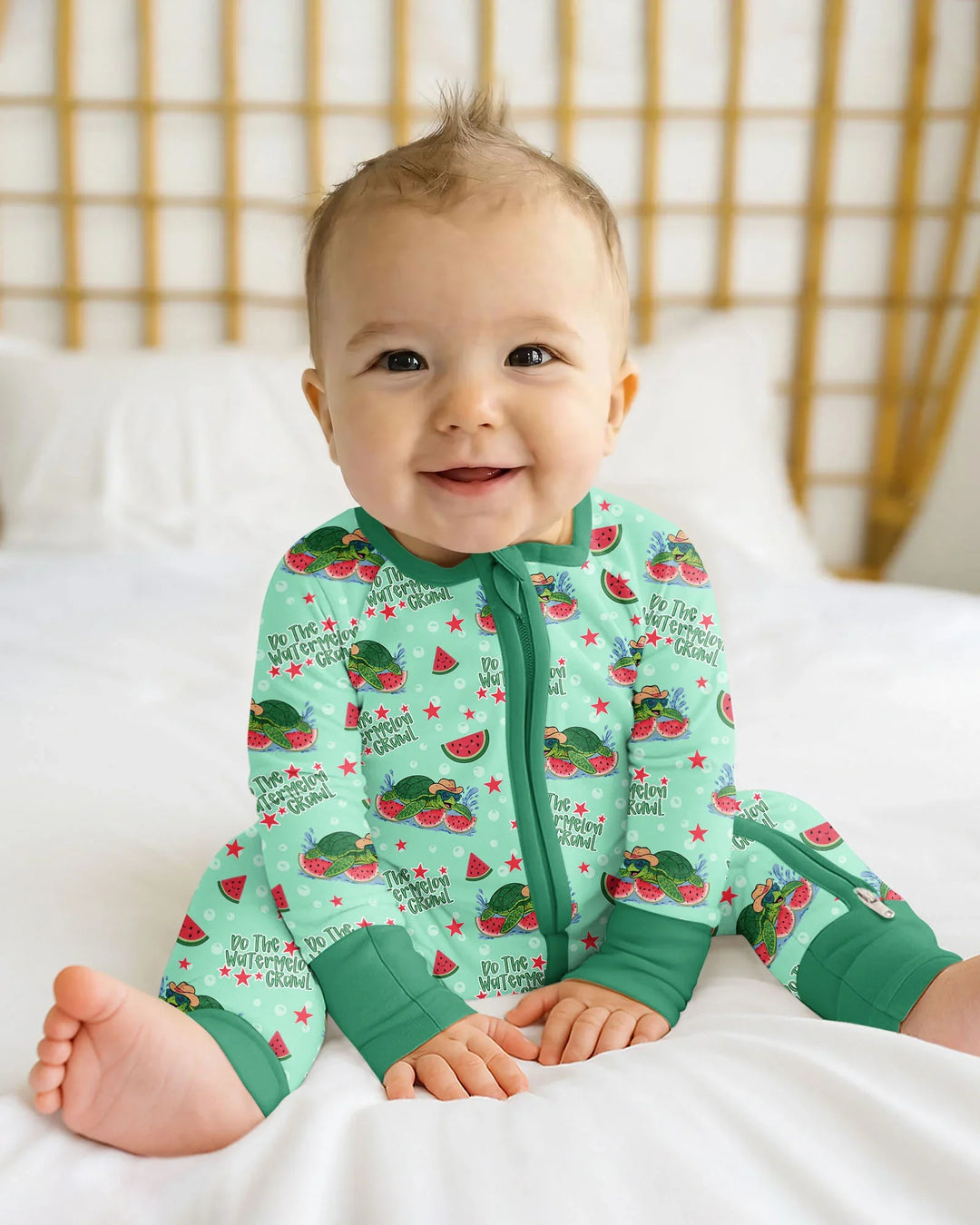 Watermelon Turtle Family Matching Bamboo Convertible Zippy