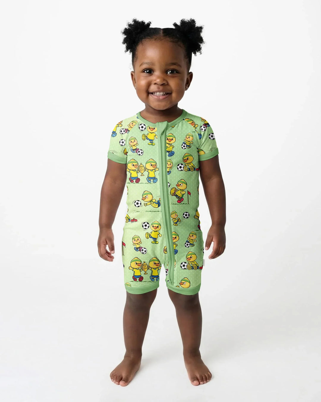 Brasil Soccer Fan Family Matching Bamboo Shorty Zippy