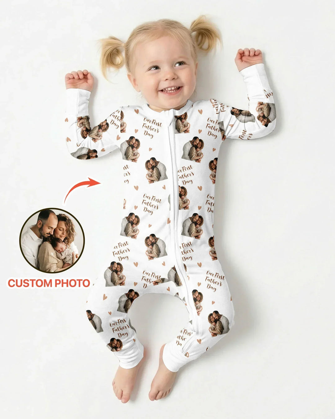 Foto personalizada Nuestro primer (invierno/Navidad/etc.) como padres Bambú Convertible con cremallera