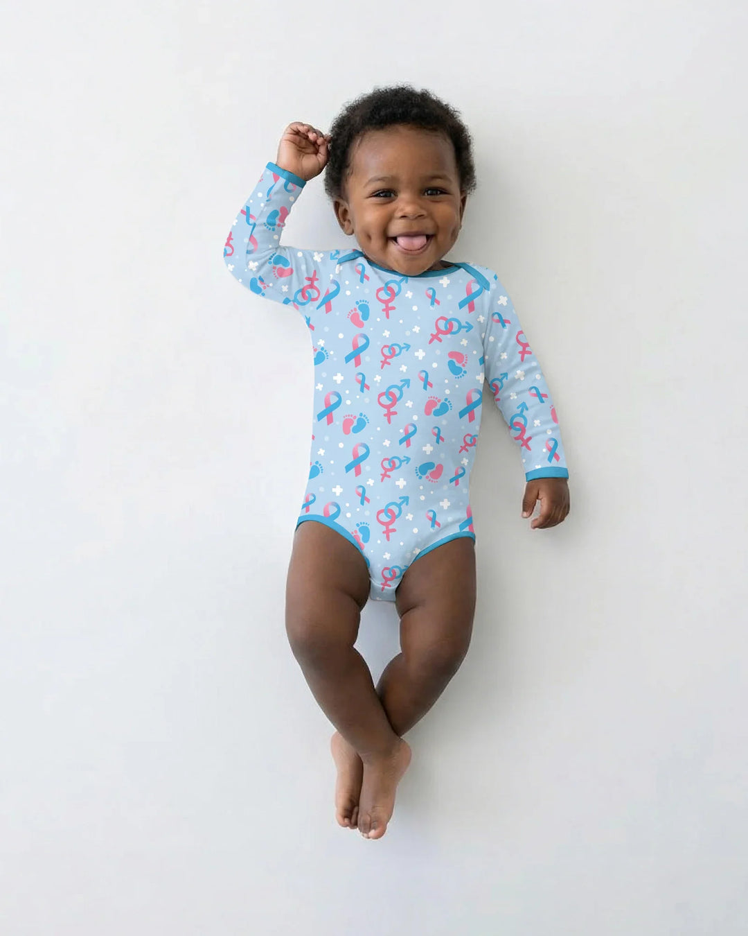 Gerippte Babykleidung mit individuellem Foto - Weich &amp; Skizzenhaft