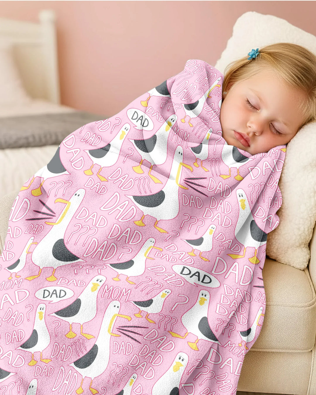 Funny Seagull DAD Bamboo Blanket