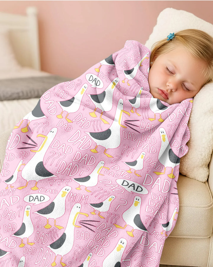 Funny Seagull DAD Bamboo Blanket
