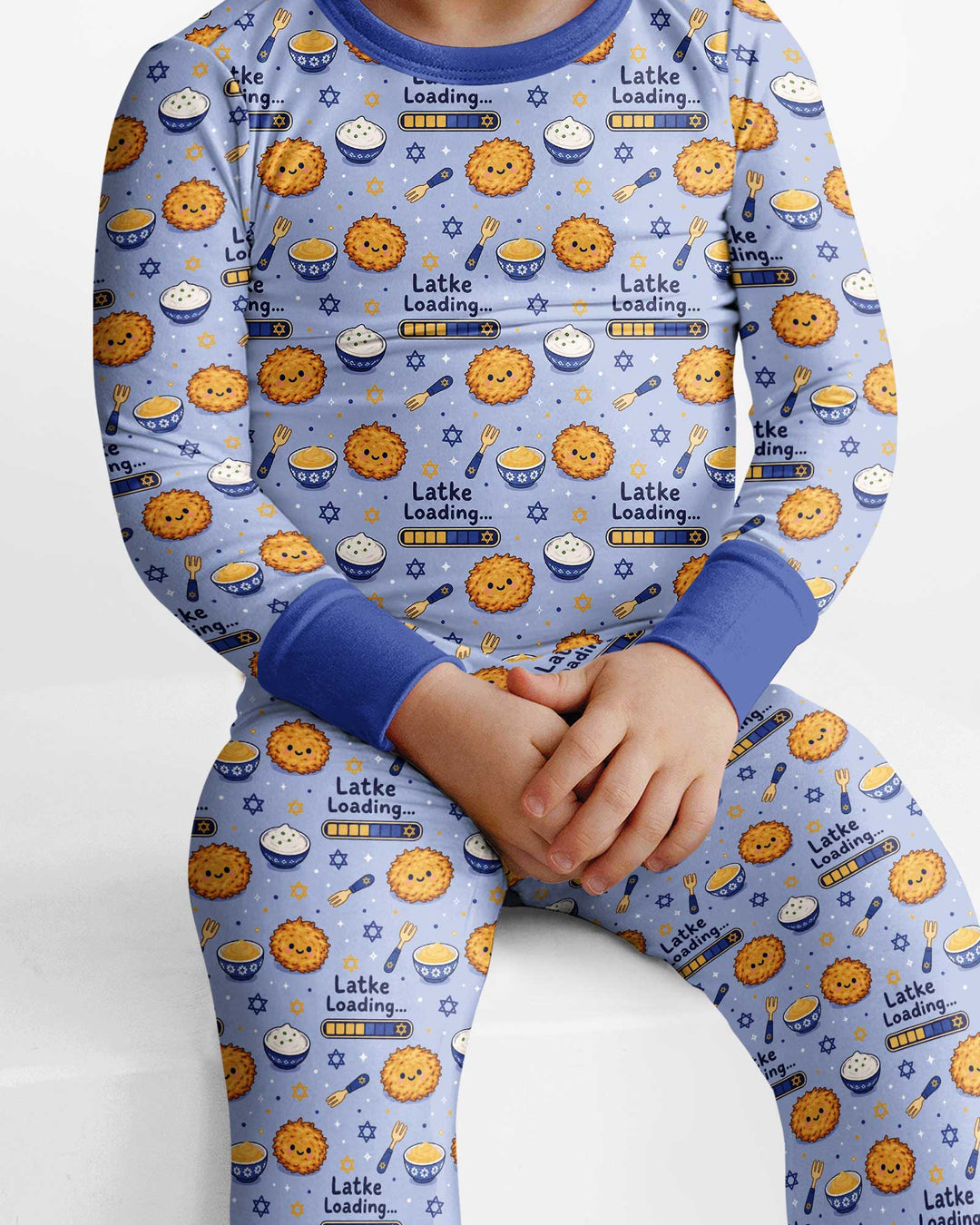 Latke For Hanukkah Bamboo Two Piece Long Sleeve Pajama Set