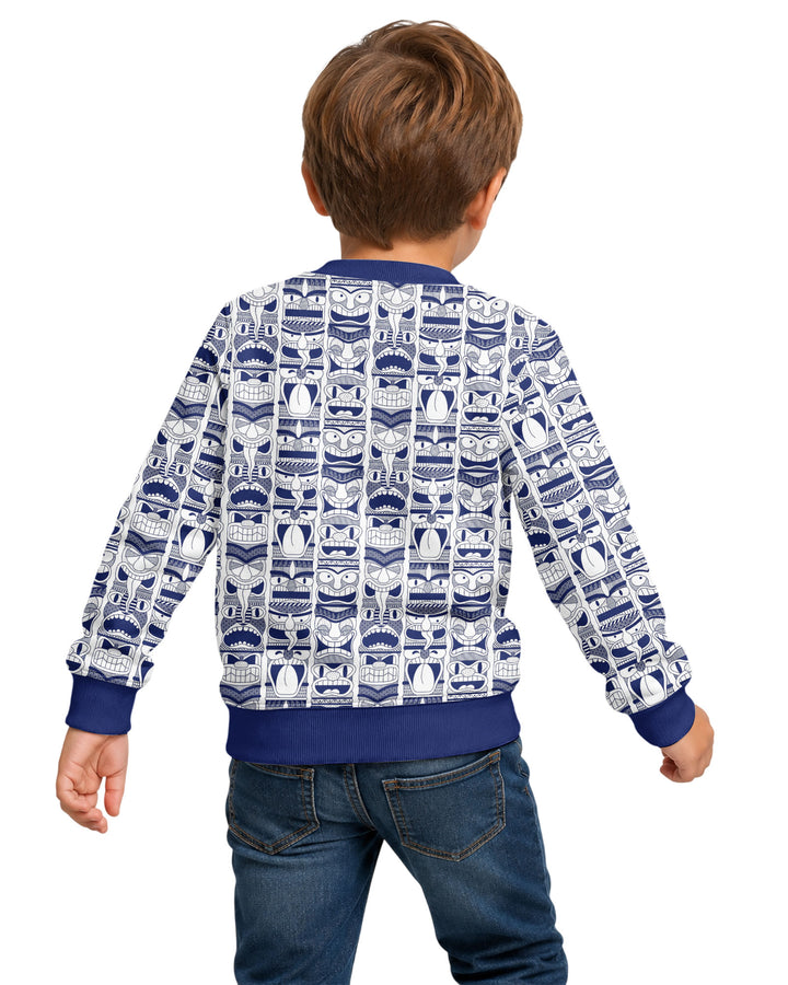 Friendly Totem Pole Figures Bamboo Crewneck Sweatshirt