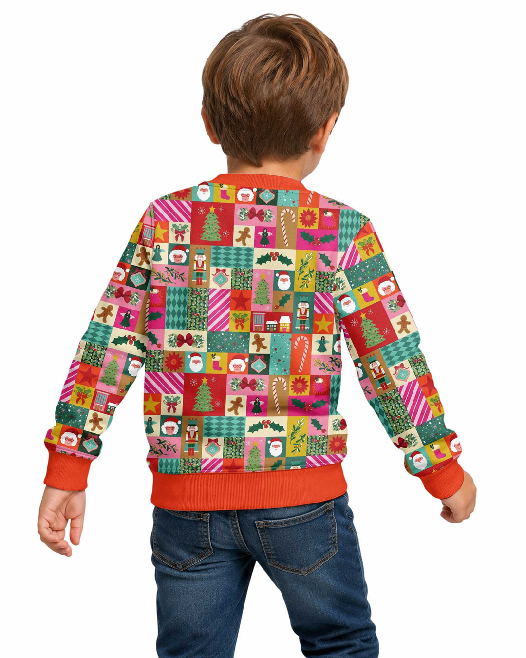 Maximalist Christmas Collage Bamboo Crewneck Sweatshirt