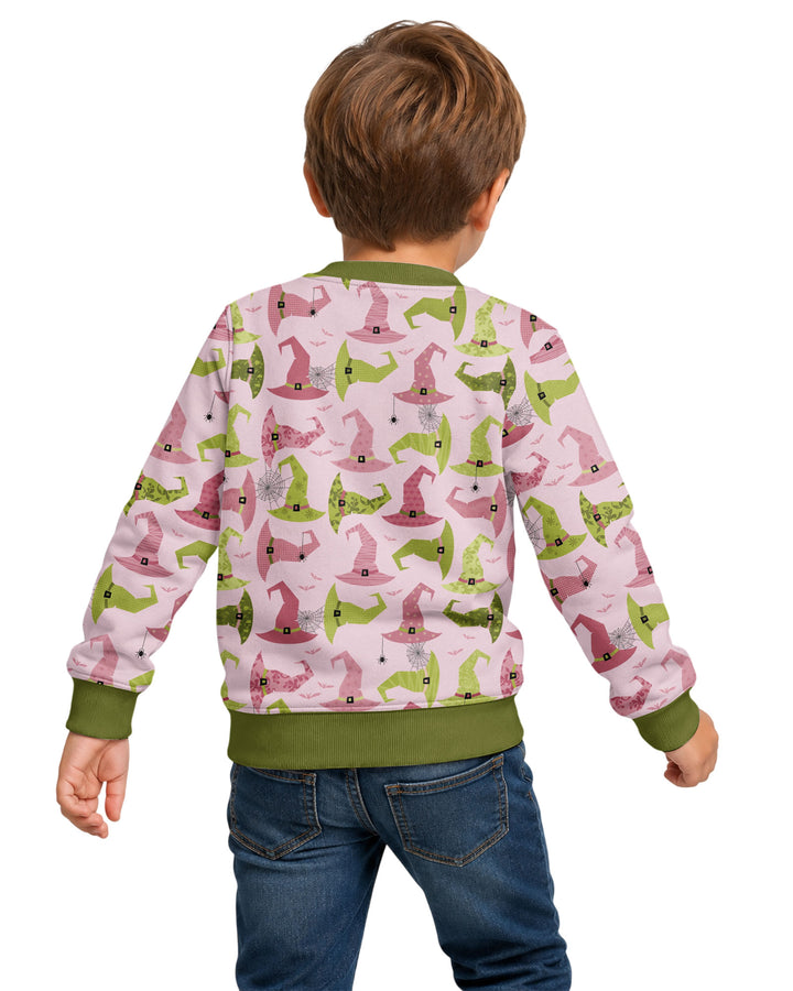Pink Witch Hat Halloween Bamboo Crewneck Sweatshirt