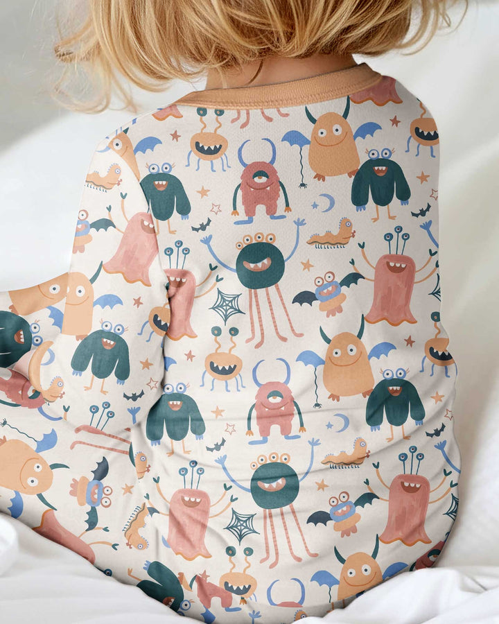 Monsters Fun Pastels Hand Painted Cute Bamboo Convertible Zippy