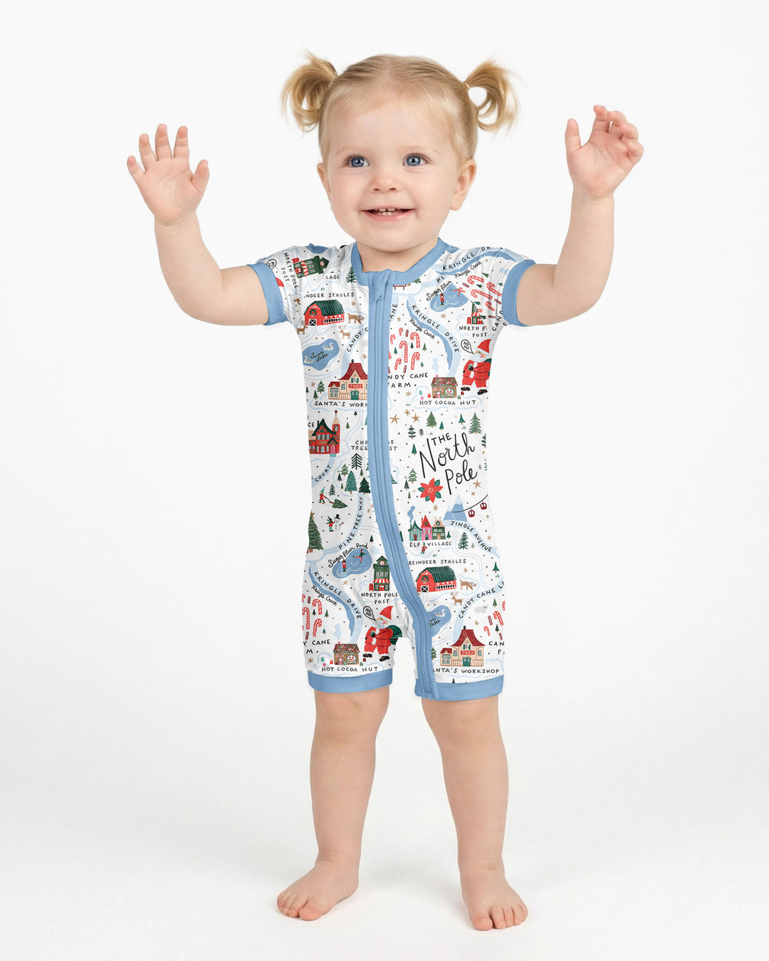 The North Pole Map Bamboo Shorty Zippy