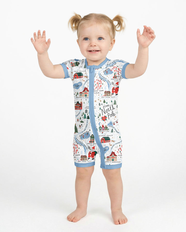 The North Pole Map Bamboo Shorty Zippy