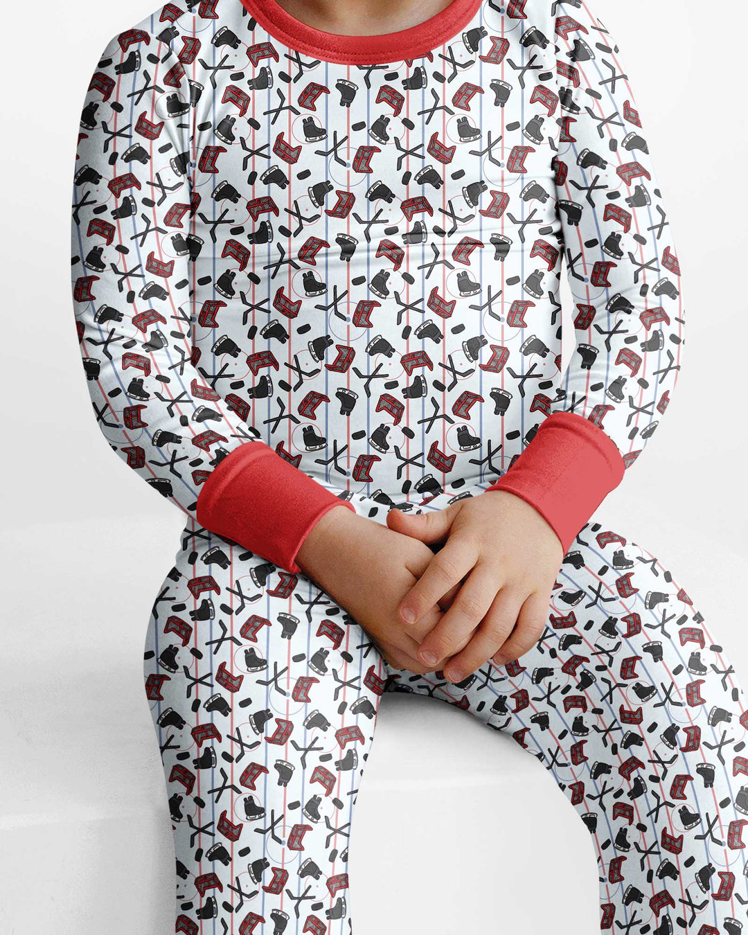 Hockey Rink Bamboo Two Piece Long Sleeve Pajama Set