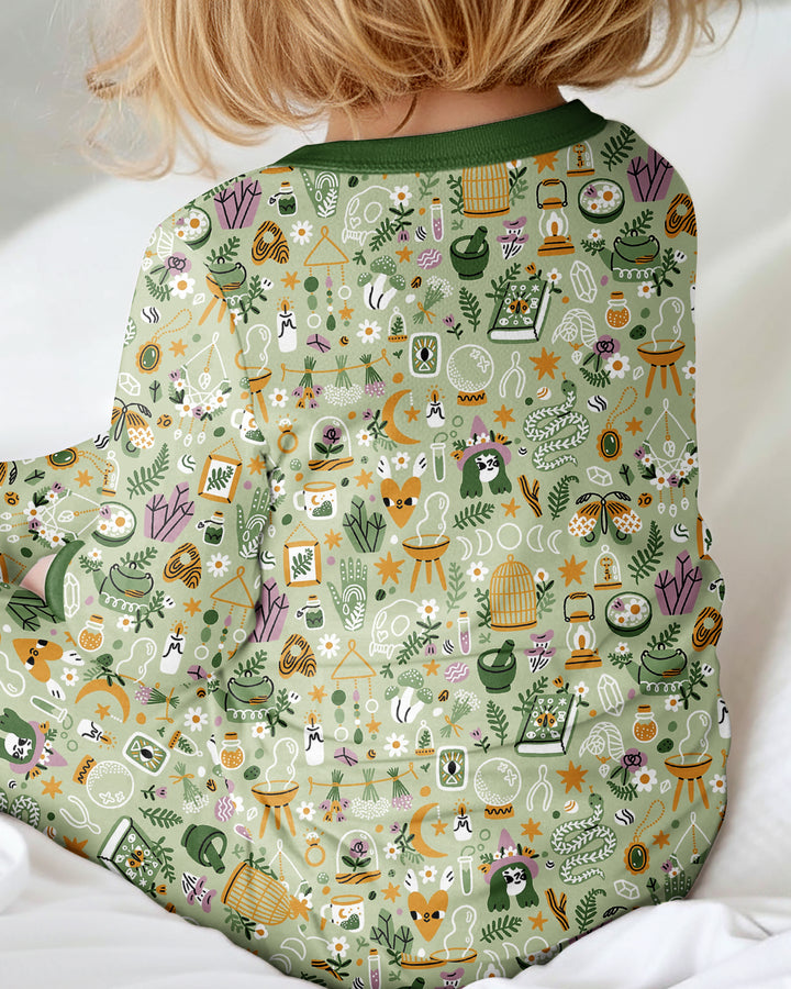 Boho Witchy Celestial Magic Floral Bamboo Convertible Zippy